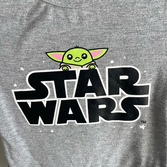 Little Sleepies Star Wars Bamboo Tee Shirt - Grey/Yoda/Stars - Size 2T - Picture 4 of 8